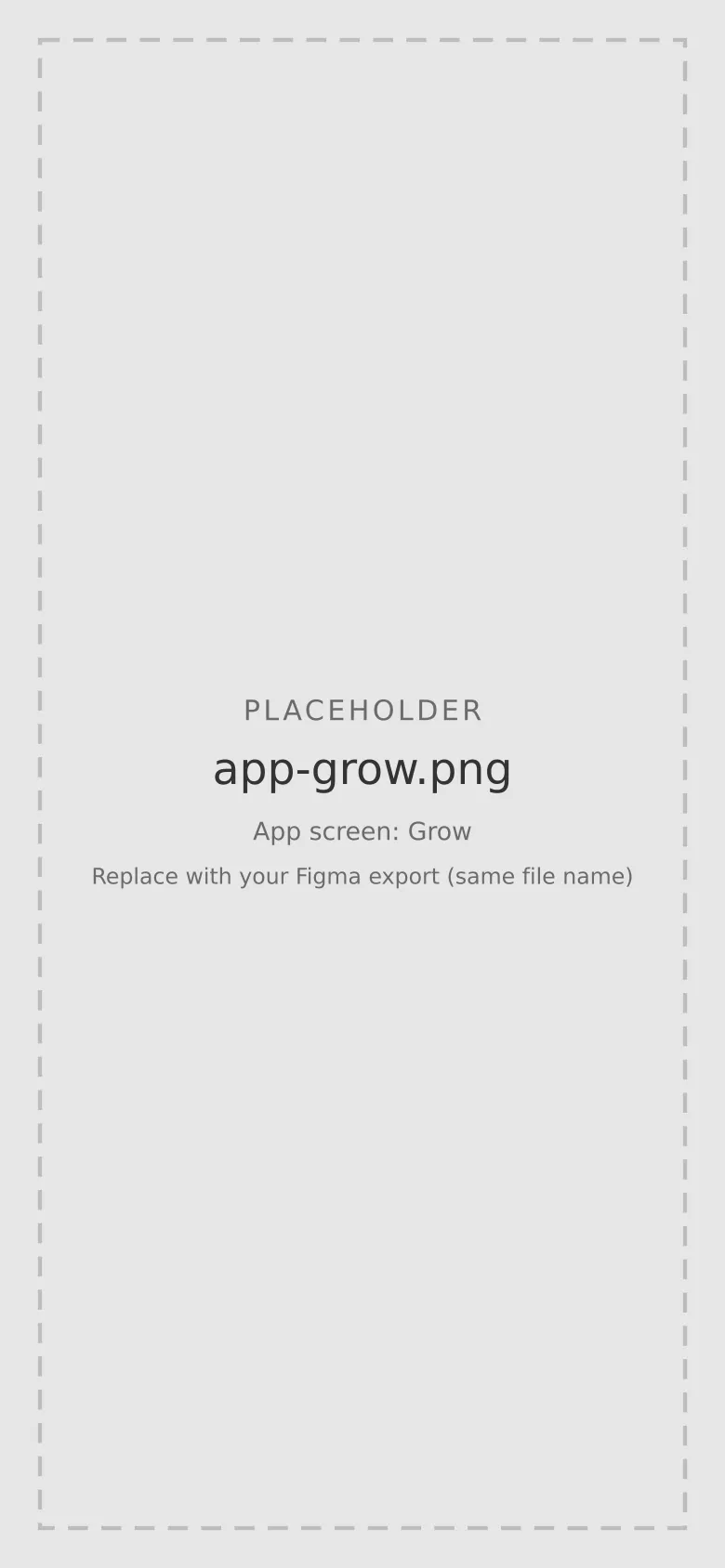 Grow screen with a virtual plant