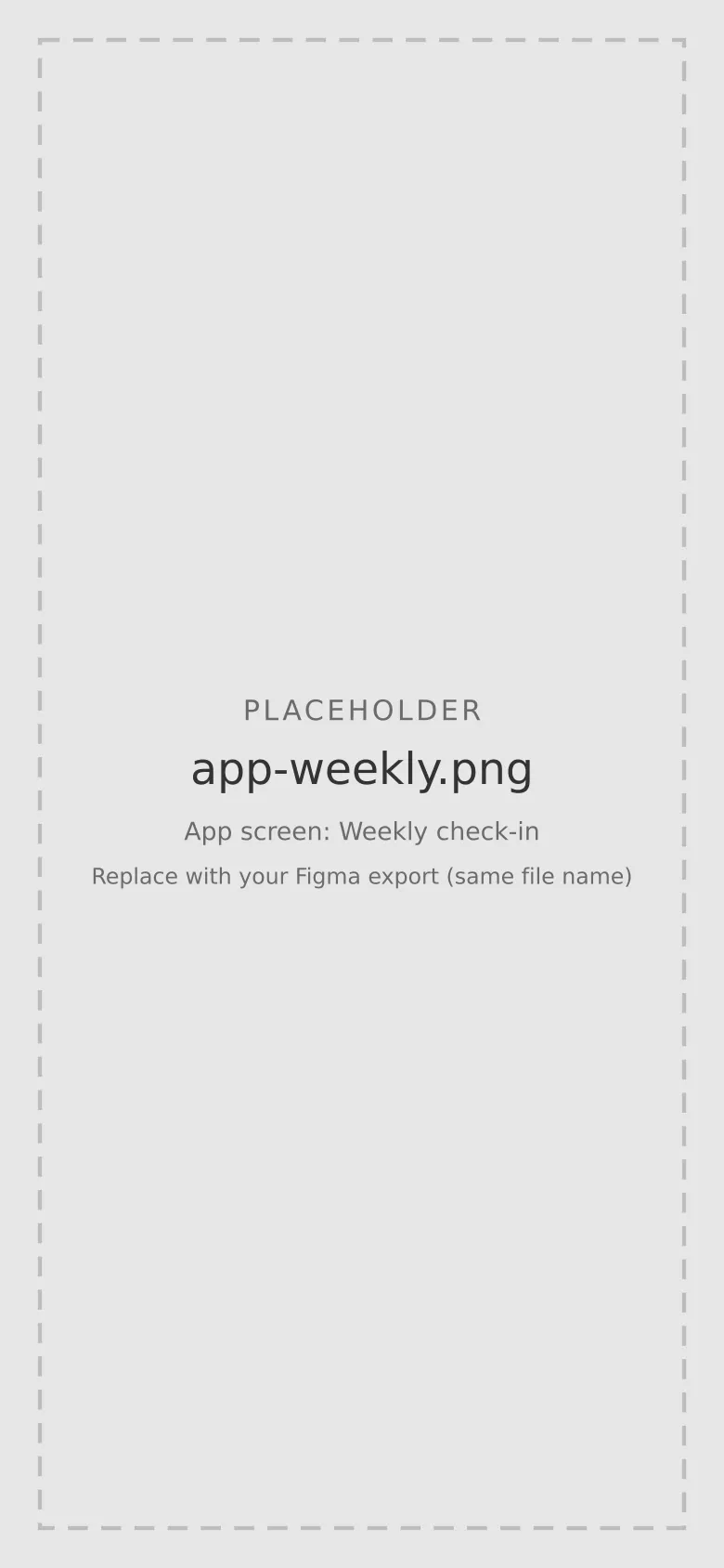 Weekly check-in screen