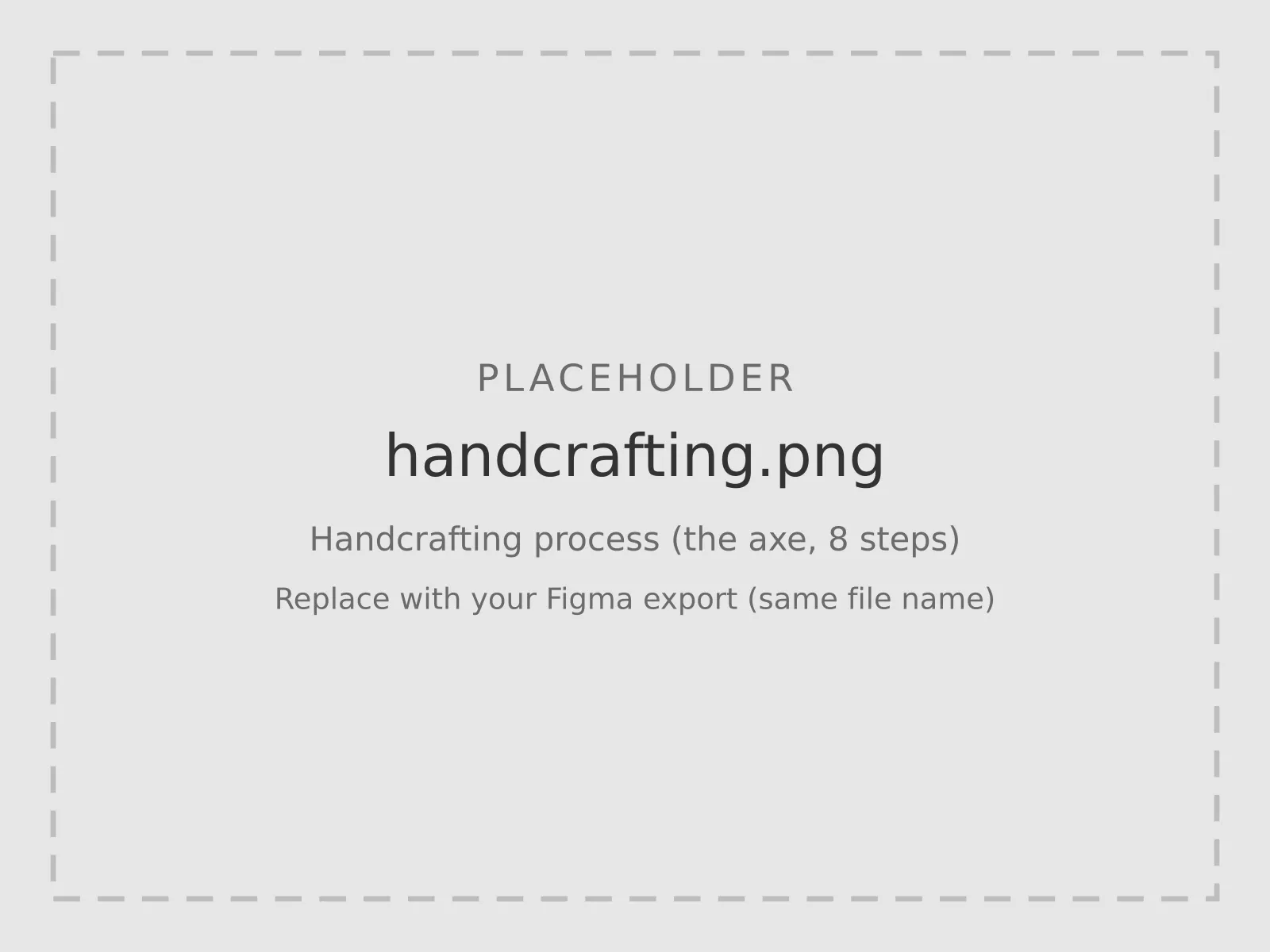 Handcrafting process for the axe prop in 8 steps