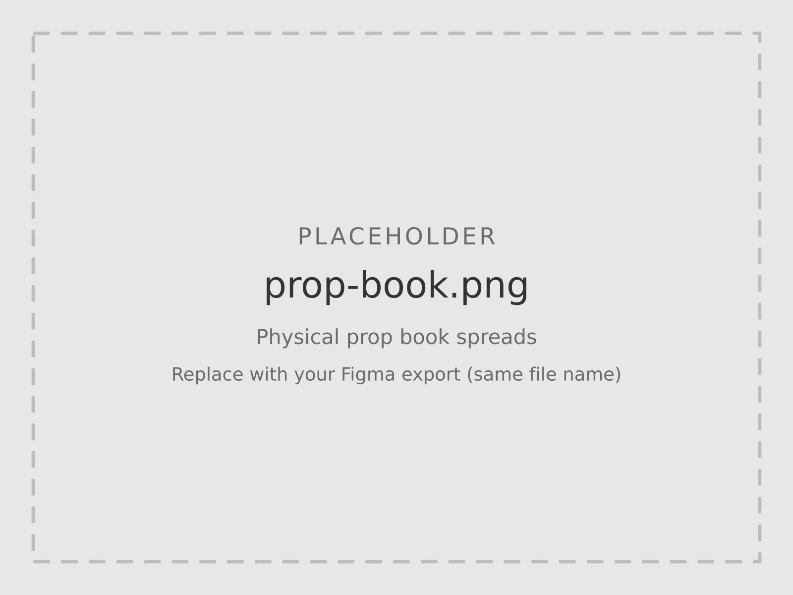 Spreads from the physical prop book