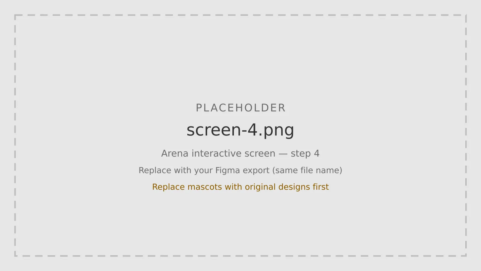 Arena screen, step 4: a QR code call to action