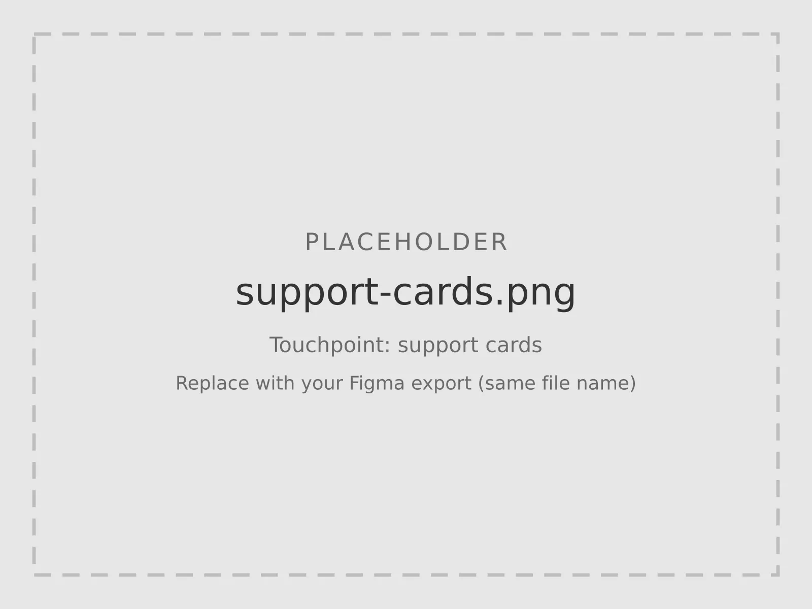 Support cards touchpoint